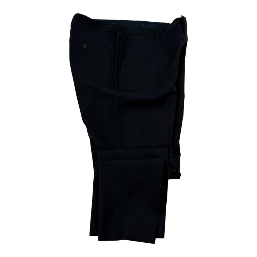 BOSS Hugo Boss Blue Gray Pinstripe Wool Dress Pants The Keys8 Shaft2‎ 34x32